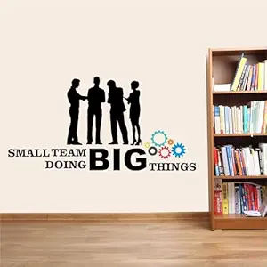 EXO Decor 'Small Team Doing Big Things - Office - Inspirational - Motivational - Quotes - Wall Sticker' - (Multi Colour, Vinyl - 90cm X 55 cm), Self-Adhesive