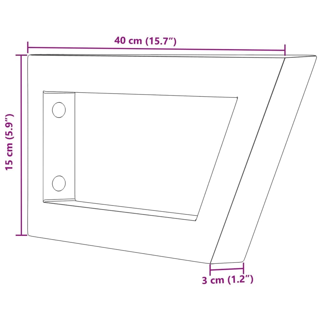 Waschtisch-Halterungen aus Stahl Weiß 2 Stück 15x40 cm Trapezförmig Wandhalterung mit 100 kg Belastbarkeit und Montagebohrungen für Bad und Küche Halter Befestigung