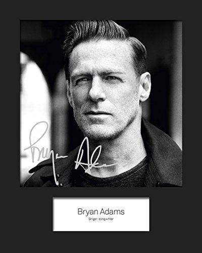 FRAME SMART Bryan Adams #1 | Foto montada, reimpresión de Firma | Tamaño 10x8 para Marcos de 10x8 Pulgadas | Máquina Cortada | Exhibición de la Foto | Presente, Regalo, Coleccionable