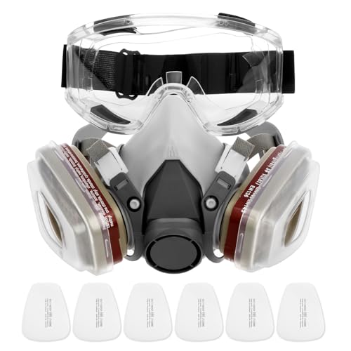 KTCINA Atemschutzmaske mit A1P2 Filter Ultra Gesund komfortabel 20 x 13 x 14 cm Gasmaske Staubfilter und Schutzbrille Chemische Gesichtsschutz Staubmaske für Lackieren Arbeiten Schleifen Feinstaub KTCINA Atemschutzmaske mit A1P2 Filter Ultra Gesund komfortabel 20 x 13 x 14 cm Gasmaske Staubfilter und Schutzbrille Chemische Gesichtsschutz Staubmaske für Lackieren Arbeiten Schleifen Feinstaub