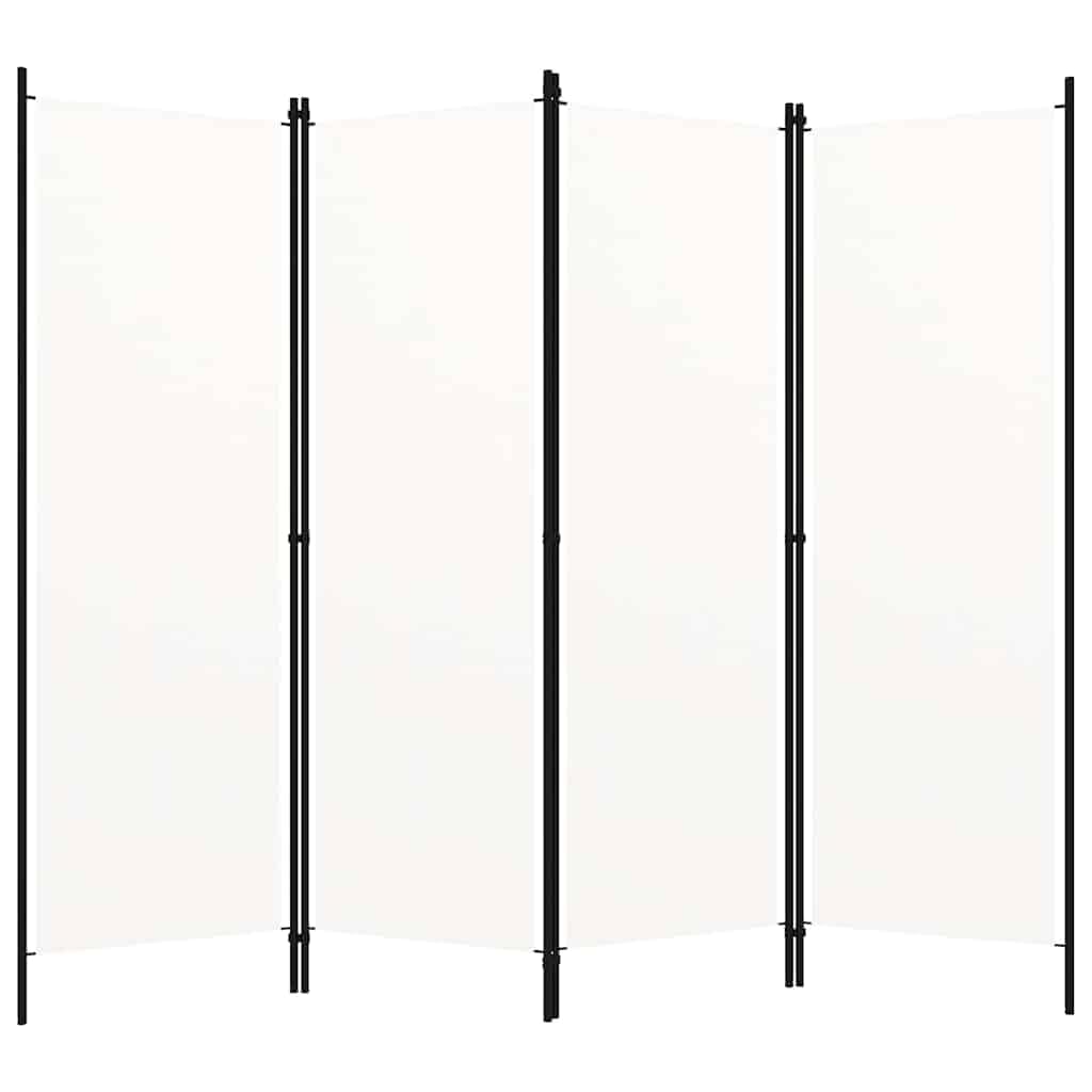 vidaXL 4-Panel Room Divider White 200x180 cm