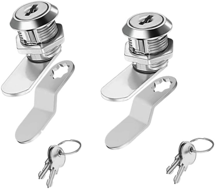 2pcs Cabinet Cam Locks Keyed Alike, 5/8 inch Toolbox Lock, Cabinet, Desk Drawers Cam Lock Replacement for Trailer, RV Boxes, Mailboxes