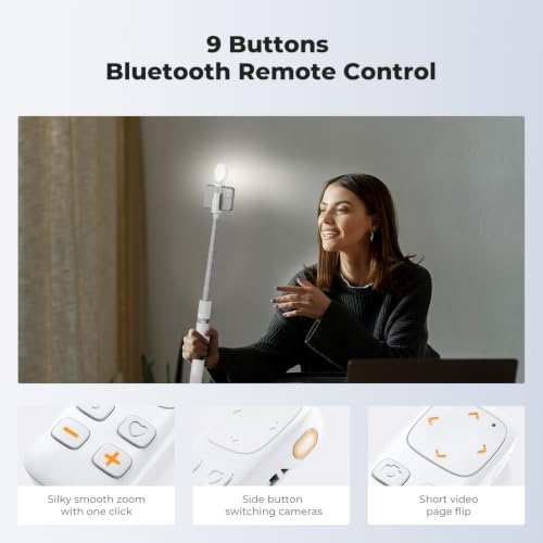 Image of K&F CONCEPT Auto Drop-Open Selfie Stick Tripod with Light, 70in