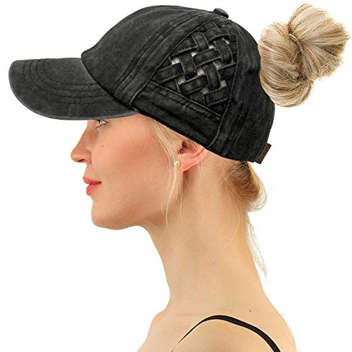Image of C.C Ponytail Criss Cross Messy Buns Ponycaps Baseball Cap Dad Trucker Mesh Hat