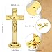 JUXINGDAZYF Crucifix Standing Cross, Plastic Tabletop Wall Hanging Jesus Christ Catholic Cross Crucifix Wall Cross for Home Decor, Devout Gifts (Gold - 7 Inch)