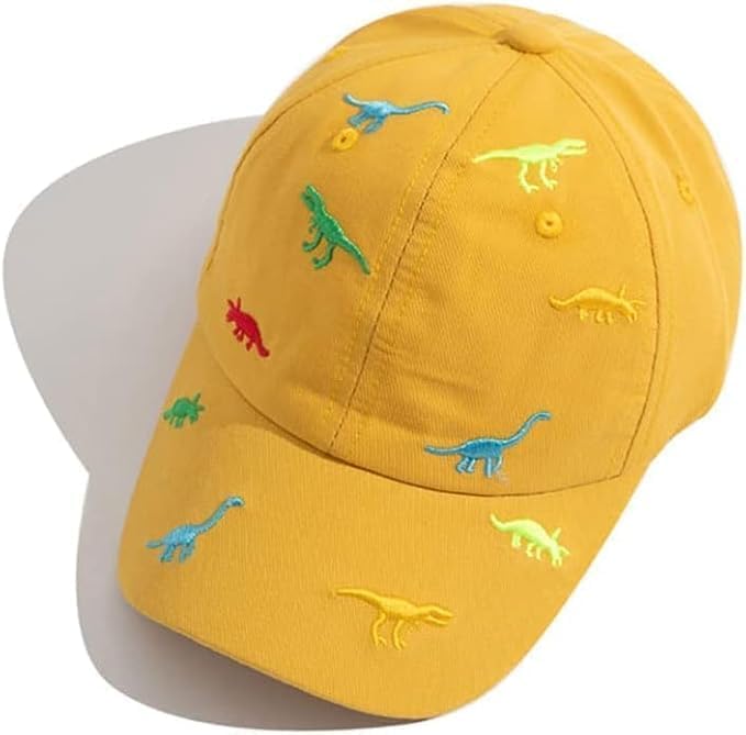 Kinder Baseball Cap für Jungen Mädchen Dinosaurier Stickerei Verstellbar Sport Baumwolle Kappe Sonnenhut UV Schutz Basecap Sommer Herbst Kinder Schirmmütze Golf Cap für 2-6 Jahren Baby Jungen Mädchen