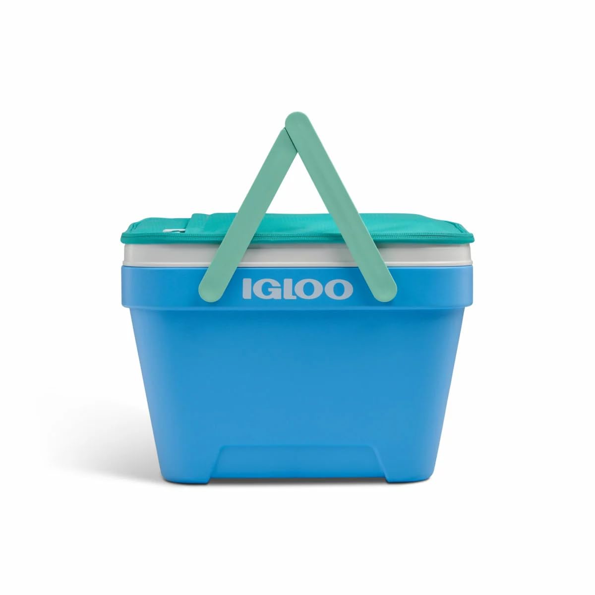 Igloo Picnic Basket Cooler 23L (25 Quart) – Portable Hard Cooler with THERMECOOL Insulation, Cool Fusion Lid with Storage Pockets, Swing-Up Carry Handles, Holds up to 36 Cans
