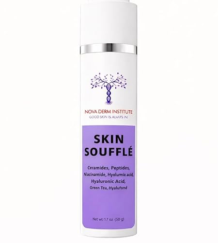 NOVA DERM INSTITUTE Skin Soufflé Hydrating Face Moisturizer for Dry & Sensitive Skin – Moisturizer with Niacinamide, Peptides, Ceramides, Non Comedogenic (1.7 oz/ 30 gm)