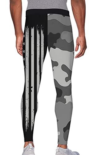 Camo Compression Pants Men's American Flag Leggings Base Layer No Gi Tights MMA BJJ Grappling Workout Running2
