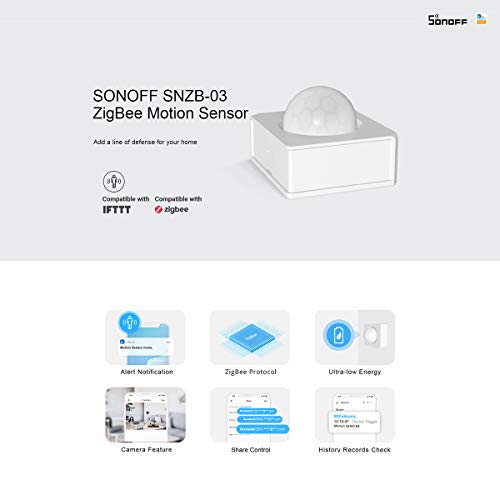 yeacher SNZB-03 Sensor de Movimento com App Alert de Movimento Sem Fio para Luzes Sensor de Moviment