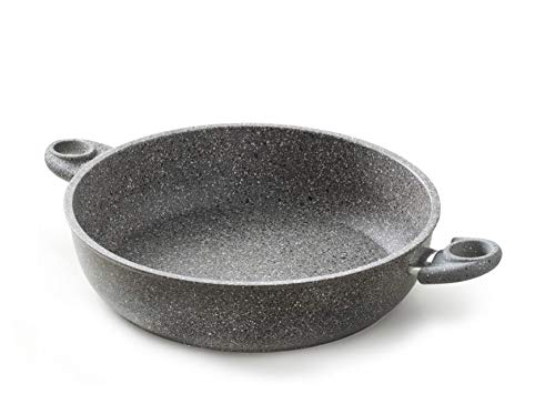Tegame Alto Antiaderente Pietra 2 Maniglie Cm.28 - Cuore Di Pietra Induction