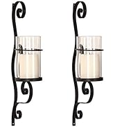Adeco HD0002 Candle Holder, Black Scroll