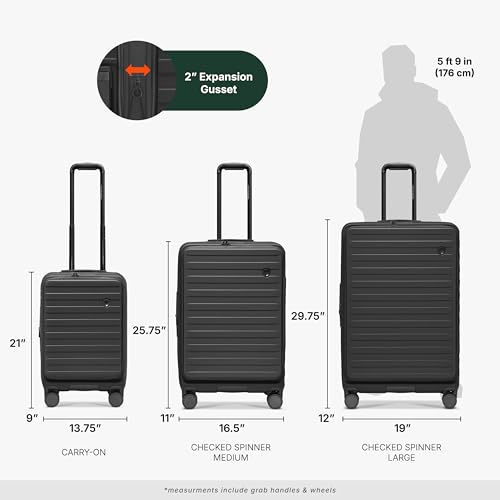 Traveler's Choice Novia Top Opening Expandable Polycarbonate Luggage with Spinner Wheels, Black, 30-Inch Large by Traveler's Choice - Used condition - Image 3