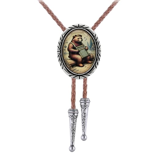 Image of Jeilwiy Bolo Tie for Men Western Cowboy Gothic Bolo Tie Necklace Halloween | Glow in Dark Bolo Tie for Men Women, 3D Halloween Bolo Tie, Gothic Western Ties, String Ties for Men Rodeo Leather Necktie