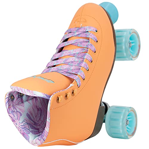 Lenexa Savanna Roller Skates For Ladies - Indoor/Outdoor Quad Skates For Women And Girls (Orange, Ladies 7) #TOP3