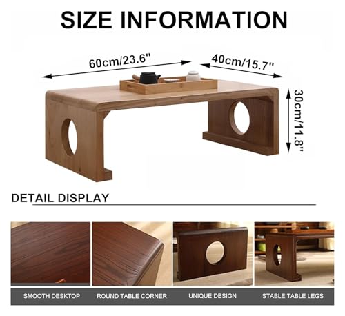 Table basse de méditation pliante en bois noir pour optimiser les petits espaces - 3
