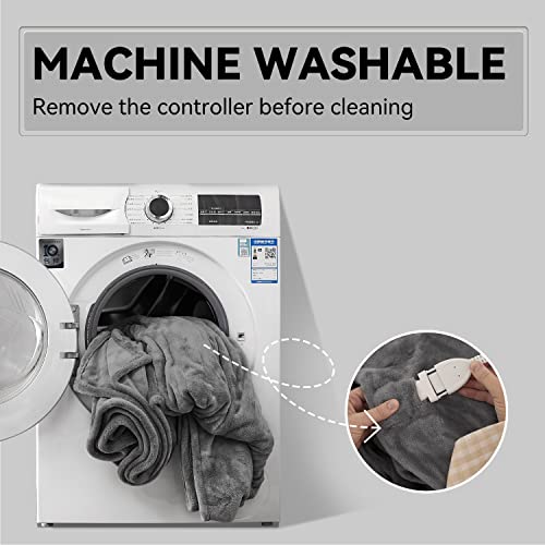 Warm Storm Wifi Electric Heated Blanket Queen Size 84X90,App Remote Control Of Wireless Heated Blanket, Single Controller,10 Heating Levels And 12 Hours Auto Off,Machine Washable,Grey(2.4Ghz) #TOP5