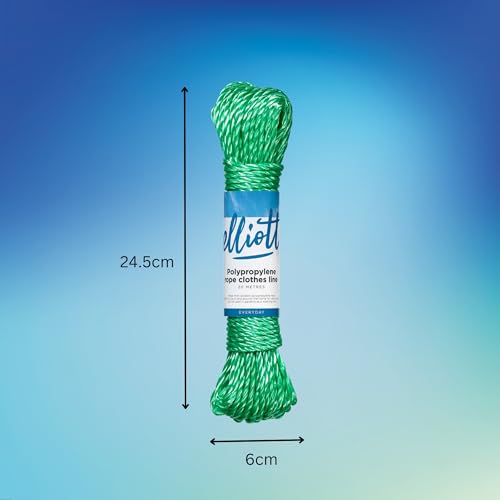 Elliott Polypropylene Rope Clothes Line 20 Metres, Extra Strong, Weather and Rust resistant Washing Line. Laundry Essential for outdoor use, laundry rooms and camping, Green - Image 2
