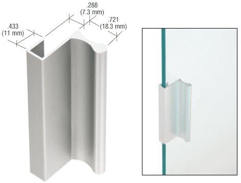 Vista 2 de CRL D643A - Tirador de aluminio anodizado satinado de 3 pulgadas con borde de 716 pulgadas para puerta corrediza de vidrio y panel