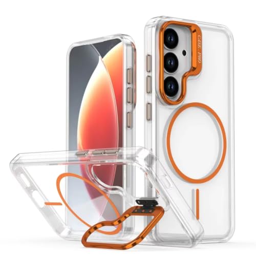for iPhone�p S26 S25 Ultra S24 S23 Plus A57 A37 A56 A17 A36 A55 �p�����N���A�}�O�l�b�g�������Y�X�^���h�z���_�[�P�[�X�J�o�[�iGalaxy S26 Ultra�p/�I�����W�j