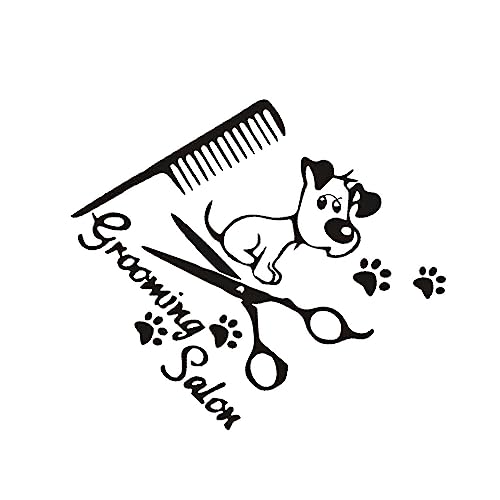 dijiusidy Adesivo da Parete per Animali Domestici Animali Domestici Grooming Carta da Parati Forbici Pettine Sfondo Delicato Home Decor Soggiorno Camera da Letto Art Decal