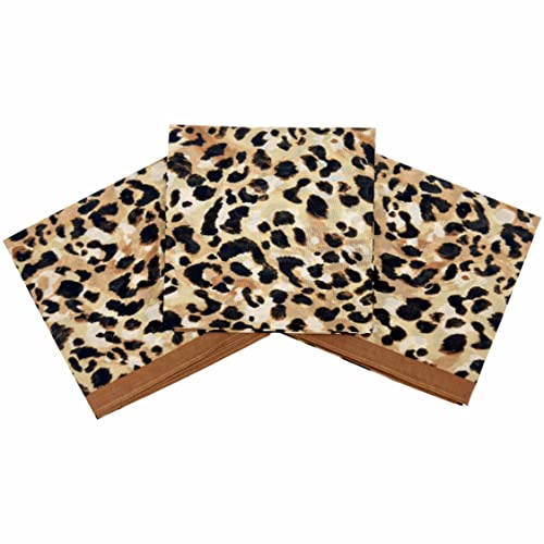 HankieWorld Bandanas for Women and Men,3 Pack Super Soft Thin 60s Preium Cotton 22 inch Handkerchiefs(3 Pack-Leopard)