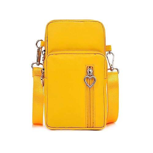 Mobile Phone Purses Bag,Waterproof Crossbody Phone Wallet Case, Cellphone Crossbody with Shoulder Strap,Outdoor Sweat-Proof Running Armbag,Cell Phone Key Holder Crossbody Bag Fitness (Yellow)
