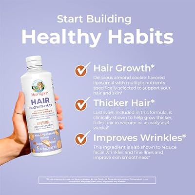 MaryRuth Organics Lion's Mane Liposomal (Coffee Cake) & Hair Growth MAX (Almond Cookie) | Clean Label Project Verified | Vitamins for Cognitive Support, Beauty, and Overall Health | Vegan, Non-GMO
