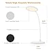 MoKo LED Desk Lamp, Portable Dimmable Reading Lamp with Built-in 1100mAh Rechargeable Battery, Flexible Goose Neck Touch Control Table Light with Stepless Brightness for Home Office - White
