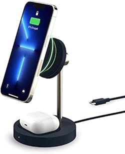 iOttie Velox Magnetic Wireless Duo Stand. 7.5W Mounting Stand + 5W Charging Pad. MagSafe Compatible for iPhone