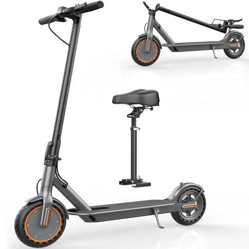 Image of Sigravy Electric Scooter with Seat for Adults, Foldable Pink Teens Escooter | 19MPH Speed, 21 Miles Range, 8.5 inch Solid Tires, Removable Adjustable Seat, App Control & Lock, 14+ Commuter & Birthday Gift