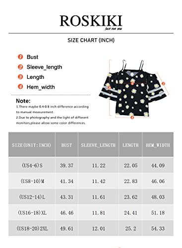 Roskiki Womens Cute Summer Loose Cold Shoulder 3/4 Bell Sleeve Mesh Panel Shirt Blouse Leopard Large #TOP4