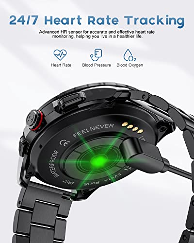 Lige Smart Watches For Android Ios, Bluetooth Calls/Text Remind/Voice Speaker, Fitness Tracker With Heart Rate Sleep Monitor, 1.32'' Hd Full Touch Screen, Ip67 Waterproof Black Smartwatch For Men #TOP5