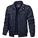 Produktbild KEFITEVD Herrenjacke Übergangsjacke Herren Herbst Jacke Stehkragen Field Jacket Army Jacke Männer Übergang Jacke Military Baumwolle Blouson Dunkelblau 3XL