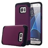 Galaxy S7 Edge Case, Pandawell™ [Corner Protection] Slim Thin Hybrid Dual Layer Shock Absorbing Impact Resist Case Cover for Samsung Galaxy S7 Edge - Purple/Black