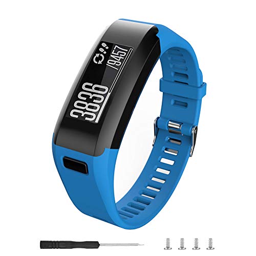 Eway for Garmin Vivosmart HR Replacement Bands,Soft Silicone Replacement Band for Garmin Vivosmart HR Watch (Blue, Small)