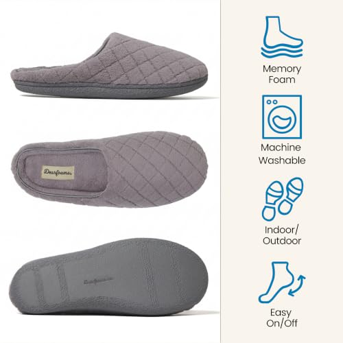 Image of Leslie Terry Clog House Shoes with Memory Foam, Indoor Slippers with Wide Widths