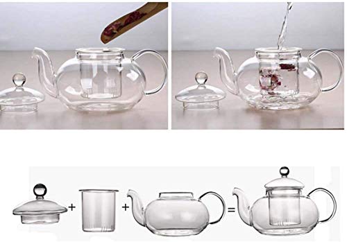 Bule com infusor de vidro Bule de chá de vidro de borosilicato Coador de chá para folhas soltas