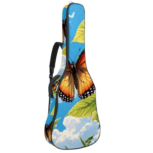 Sac pour guitare acoustique 41 pouces imperméable et rembourré motif papillon