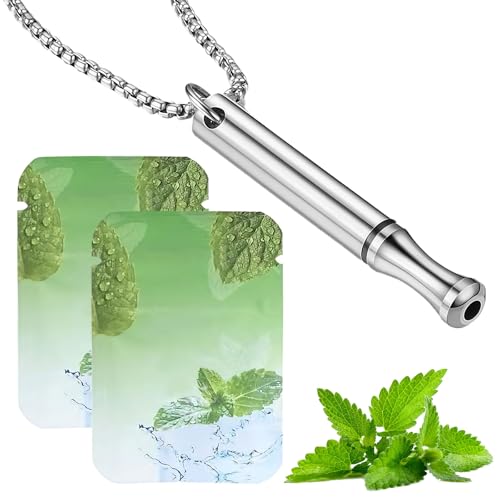 GWAWG Collar de Respiración para la Ansiedad con Resistencia, Collar de Respiración Breathlace con Tubo con Sabor a Menta, Collares Breathlace Calmantes para Detener el Estrés, Collar de Respiración