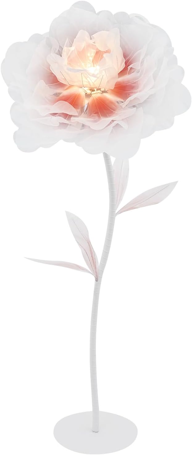 Electric Artificial Flower, Auto-Open Peonies Flower Decorations with LED Light, 31.5In Freestanding Blooming Flower Lamp, 5.58-5.91Ft Height for Wedding, Home Decor, Party Display (Pink)