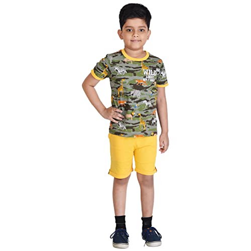 Image of Clothe Funn Boys Printed Cotton Half Sleeves T-Shirt & Shorts Set