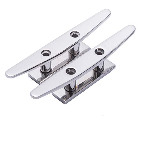 Boat Cleats Stainless Steel Boat Cleat 6 Inch 316 Stainless Steel Boat Cleats Flat Top Open Base Cleat Boat Dock Cleats 6 Inch Boat Rope Cleat Boat Mooring Cleat Pack Of 2 #TOP4