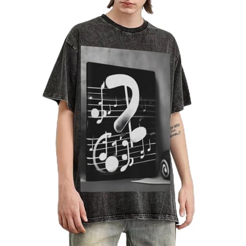 T-shirt décontracté pour les festivals imprimé note de musique coupe large