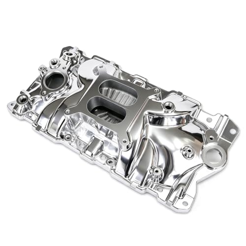 Image of 2701 EPS Dual Plane Intake Manifold for SBC 262-400 V8 Polished | Compatible with Chevy Small Block 305 327 350 383 1955-1986 Idle-5,500 RPM Cast Aluminum Square Bore