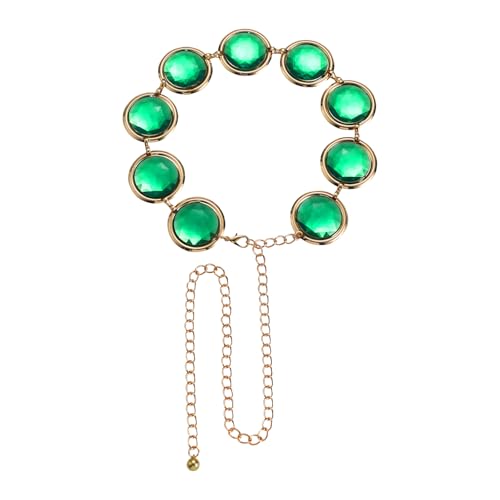 5Pcs Halloween Cosplay Waist Belt for Women, Acrylic Gems Rhinestone Belts with Adjustable Chain4