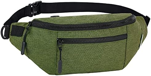 Bum Bag Mens Womens Fanny Pack Ladies Waist Bag with Multi-Pockets Bumbags Belt Bag Large Capacity for Dog Walking Hiking Running Travel Fashion, Black