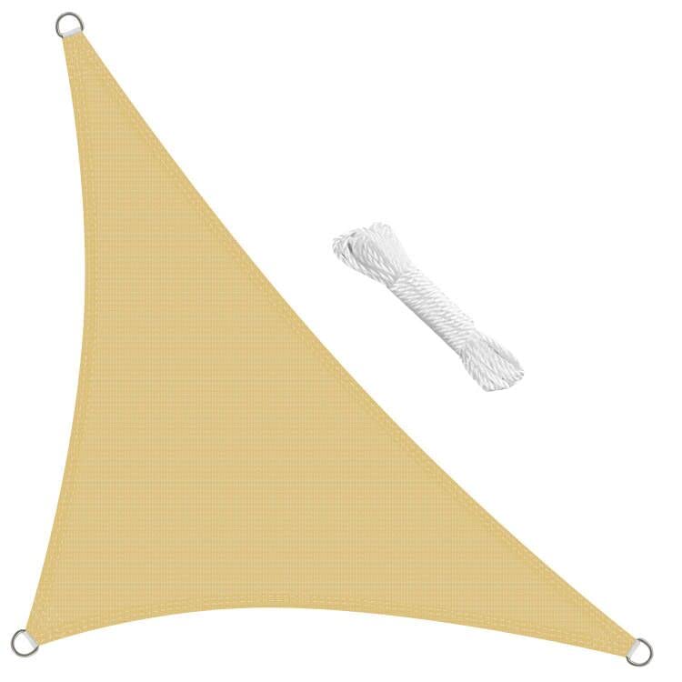 swift Sonnensegel Dreieck Rechtwinklig 3.5x3.5x4.9 Meter UV Schutz HDPE Wetterbeständig Atmungsaktiv Dreieckig Rechtwinklig 3.5x3.5x4.9m Sonnenschutz Balkon Garten und Terrasse, Sand
