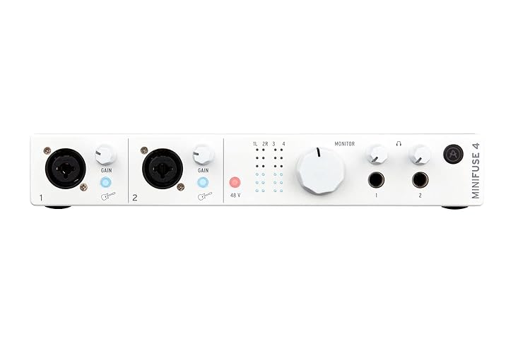 Arturia - MiniFuse 4 - Compact USB Audio & MIDI Interface with Creative Software for Recording, Production, Podcasting, Guitar - White - MiniFuse 4 - White