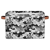 SinSenMa Black Camouflage Storage Baskets,Foldable Cubes Canvas Storage Box Bin,Open Shelves Basket Organizer Kid Boys Girls Toy Gifts Basket...